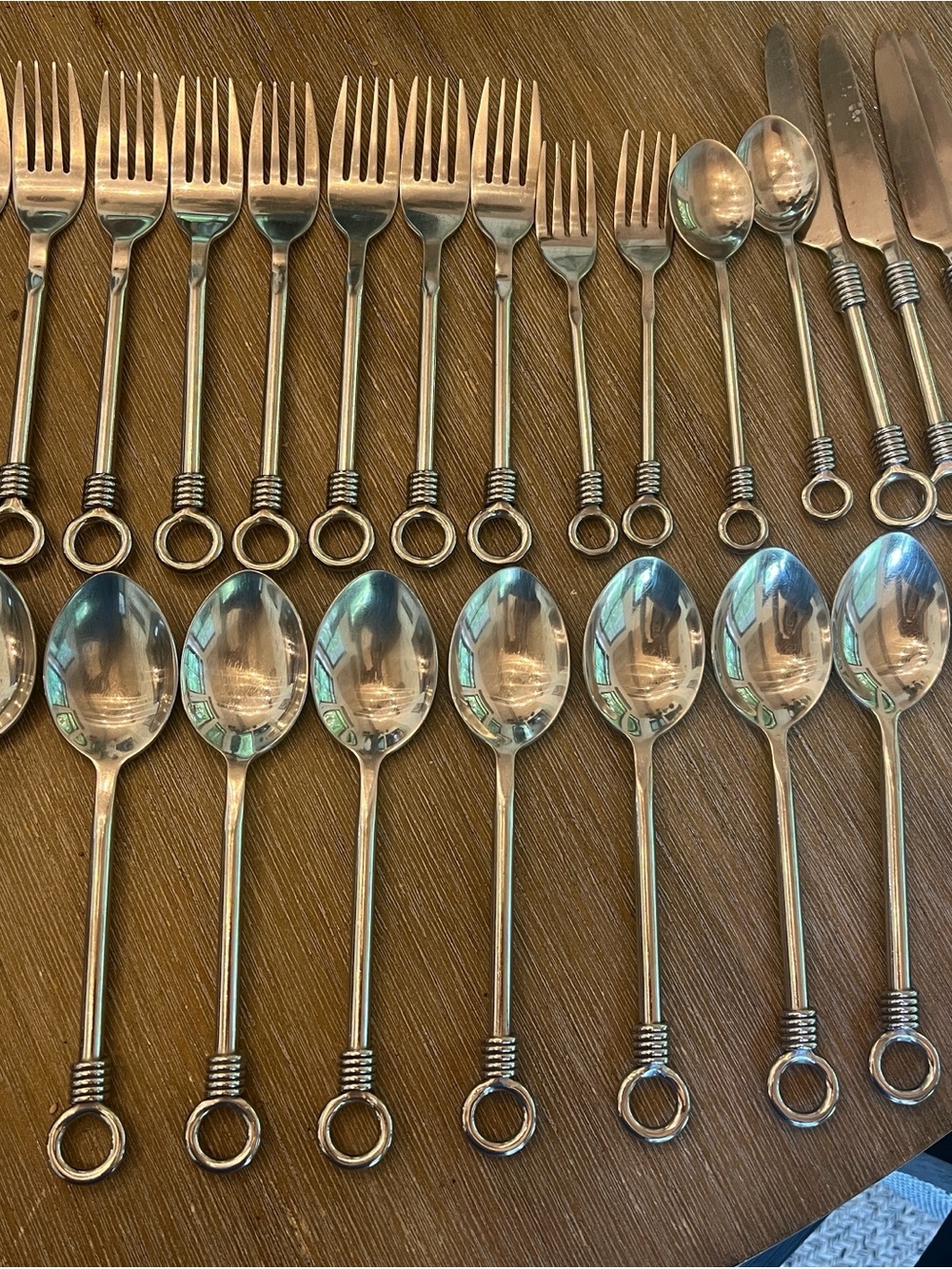 35 Pieces Gibson CuomoClassic Stainless Steel Ring-Handled Flatware Set - Silver